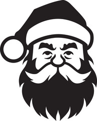 Chill Kris Kringle Vector Cool Black Santa Frosty Santa Chic Vector Black Logo Icon