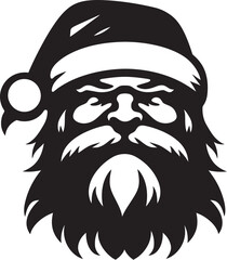 Slick Santa Vibes Cool Black Icon Polar Claus Style Vector Black Cool