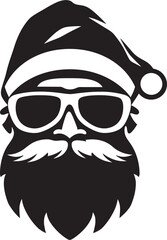 Cool Yule Icon Black Cool Santa Vector Iced Out Santa Appeal Cool Vector Black