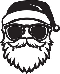 Frosty St. Nick Charm Black Vector Cool Chill Kris Kringle Cool Santa Vector Black