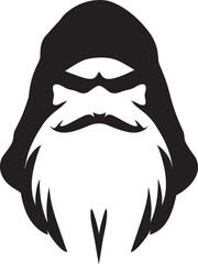 Chill Kris Kringle Vector Black Cool Santa Arctic Spirit Santa Cool Santa Icon Black