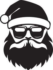 Slick Santa Style Black Vector Cool Santa Polar Claus Charm Cool Black Vector Santa