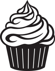 Sweet Treat Mastery Vector Black Cupcake Flavorful Delights Black Icon Cupcake Design