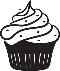 Deliciously Crafted Cupcake Vector in Black Cupcake Elegance Black Iconic Logo Vector