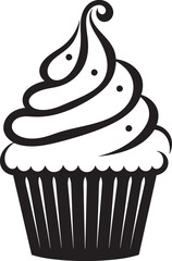 Divine Confectionery Black Cupcake Vector Deliciously Crafted Cupcake Vector in Black