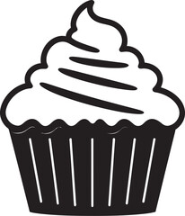 Sweet Treat Mastery Black Cupcake Vector Flavorful Delights Vector Cupcake Black Icon