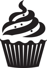 Sweet Indulgence Vector Icon Black Cupcake Decadent Delights Black Cupcake Icon Vector