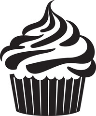 Tasty Treats Cupcake Icon Vector Black Baked Perfection Black Cupcake Vector Icon