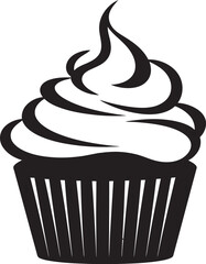 Divine Confectionery Iconic Cupcake in Black Deliciously Crafted Black Vector Icon Cupcake