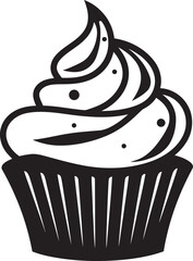 Whipped Perfection Cupcake Vector Black Icon Delectable Joy Black Iconic Cupcake Vector