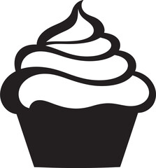 Bakery Bliss Vector Cupcake Black Icon Gourmet Temptation Black Icon Logo Cupcake