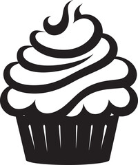 Sweet Mastery Black Logo Cupcake Vector Baked Delight Vector Cupcake Black Icon