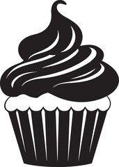 Whipped Bliss Charm Vector Cupcake Black Frosted Temptation Black Icon Cupcake Vector