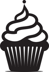Gourmet Bliss Black Logo Vector Cupcake Sugary Creation Vector Black Cupcake Icon