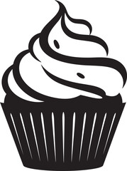 Sugar Rush Delight Black Logo Vector Cupcake Whipped Bliss Vector Black Logo Cupcake Icon