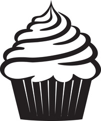 Deliciously Crafted Vector Black Cupcake Design Cupcake Elegance Black Logo Vector Icon