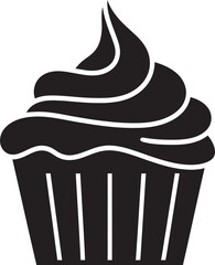 Tasty Creation Black Logo Vector Cupcake Divine Indulgence Cupcake Vector in Black