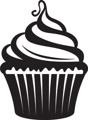 Tasty Treats Vector Cupcake Black Logo Baked Perfection Black Icon Cupcake Vector