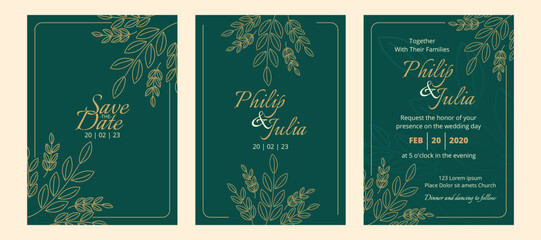 vector Indian wedding invitation card collection
