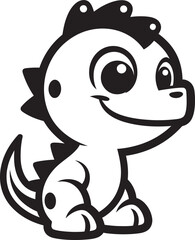 Tiny T Rex Treasures Black Design Vector Whimsical Dino Charm Cute Black Icon