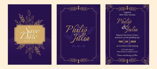 vector Indian wedding invitation card collection