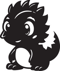 Adorable Dino Charm Cute Black Logo Icon Tiny T Rex Treasures Vector Black Design