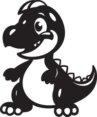 Dino Hug Delight Vector Black Design Enchanting Dino Chic Black Icon