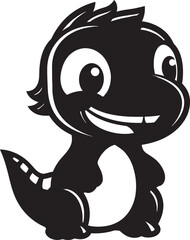 Joyful Dino Charm Black Logo Dino Hug Delight Vector Black Design