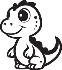 Tiny T Rex Treasures Black Vector Design Whimsical Dino Charm Cute Black Icon