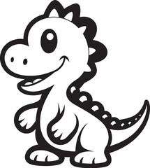 Sweet Dino Smile Cute Black Logo Icon Tiny T Rex Treasures Vector Black Design