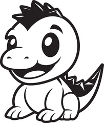 Adorable Dino Charm Cute Black Logo Icon Tiny T Rex Treasures Vector Black Design