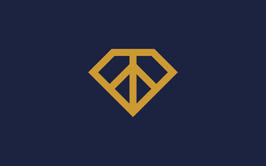 diamond with peace logo icon design vector design template inspiration