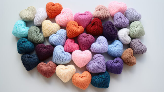 Crafted Affection: Multicolored Heart Confluence
