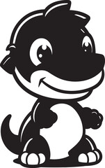 Tiny T Rex Treasures Black Logo Design Whimsical Dino Elegance Cute Black Vector