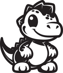 Adorable Dino Joy Cute Black Icon Tiny T Rex Treasures Black Logo Design