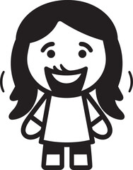 Blessed Light Cartoon Jesus Black Vector Saviors Embrace Cute Jesus Black Logo