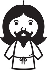 Heavenly Compassion Cartoon Jesus Icon Saviors Light Cute Black Jesus Vector
