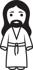 Sacred Compassion Cute Black Logo Heavenly Joy Cartoon Jesus Black Icon