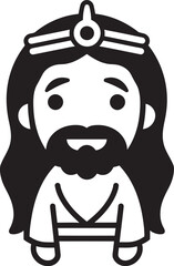 Eternal Love Cartoon Jesus in Black Saviors Blessing Cute Black Jesus Icon