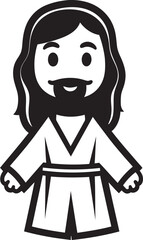 Blessed Love Cute Black Icon Sacred Embrace Vector Black Jesus