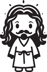 Eternal Grace Cute Jesus Icon Redeeming Presence Black Logo