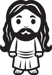 Gentle Blessing Cute Jesus Vector Blessed Guardian Black Logo Icon