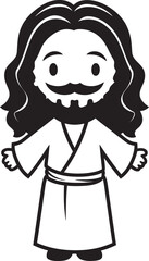 Messiahs Blessing Cute Jesus Vector Icon Saviors Embrace Black Jesus Cartoon