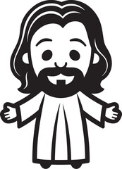 Divine Radiance Black Vector Jesus Healing Love Cute Jesus Black Logo