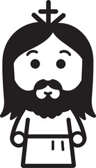 Saviors Blessing Cartoon Jesus Vector Holy Redeemer Cute Black Jesus Icon