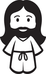 Sacred Comfort Black Vector Jesus Icon Eternal Grace Cute Black Jesus Vector