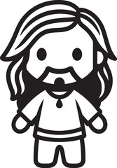 Eternal Love Black Vector Jesus Icon Saviors Light Cute Jesus in Black