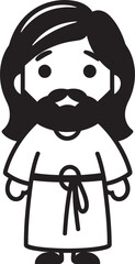 Eternal Love Cute Black Jesus Icon Saviors Radiance Black Vector Jesus