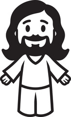 Divine Compassion Cute Black Jesus Heavenly Shepherd Black Vector Jesus