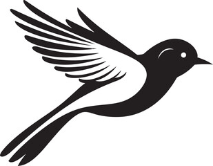 Airborne Delight Cute Bird in Black Logo Majestic Avian Elegance Vector Icon Design